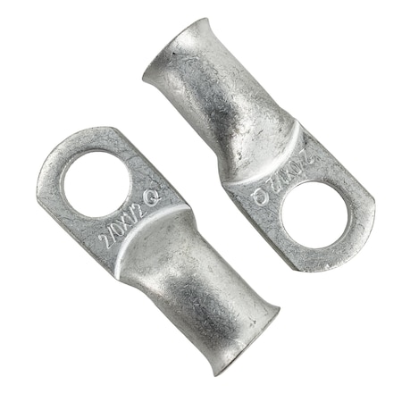 Grote Copper Lug, Tin, 2/0 Ga, 1/2in, Pk 2 82-9178